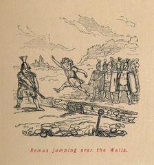 Remus jumping over the Walls 1852. Artist: John Leech