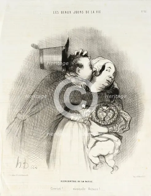 Rencontre de la payse, 1844. Creator: Honore Daumier.