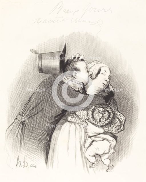 Rencontre de la payse, 1844. Creator: Honore Daumier.