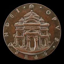 Renaissance Building with Four Cupolas [reverse], c. 1466. Creator: Sperandio Savelli