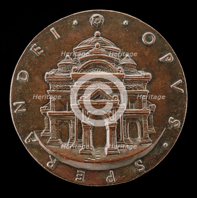Renaissance Building with Four Cupolas [reverse], c. 1466. Creator: Sperandio Savelli.