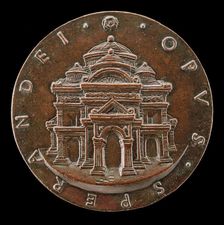Renaissance Building with Four Cupolas [reverse], c. 1466. Creator: Sperandio Savelli