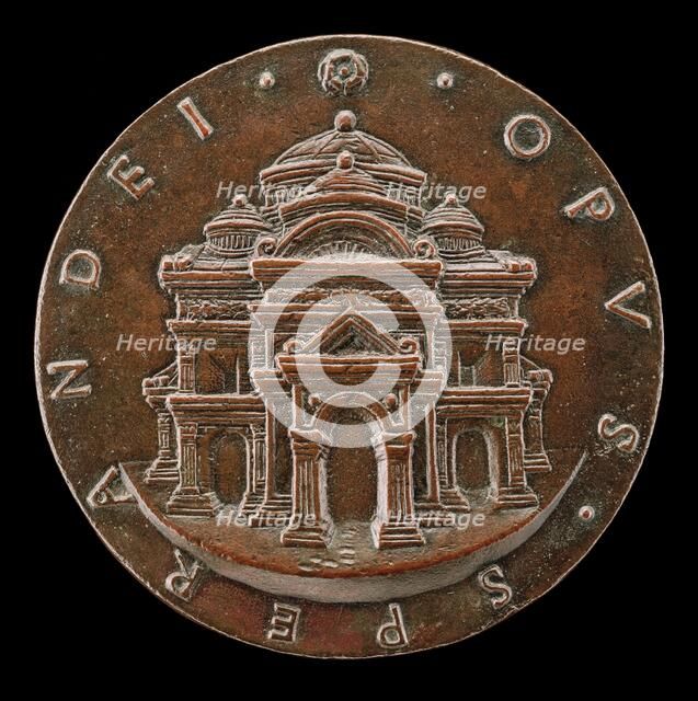 Renaissance Building with Four Cupolas [reverse], c. 1466. Creator: Sperandio Savelli.