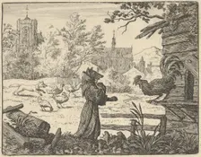 Renard, Disguised as a Monk, Gains the Confidence of the Rooster, 1650-75. Creator: Allart van Everdingen