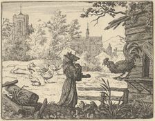 Renard, Disguised as a Monk, Gains the Confidence of the Rooster, 1650-75. Creator: Allart van Everdingen