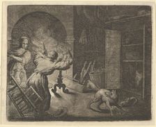 Renard Escapes with a Chicken that he Stole from a Clergyman's Table, 1650-75. Creator: Allart van Everdingen