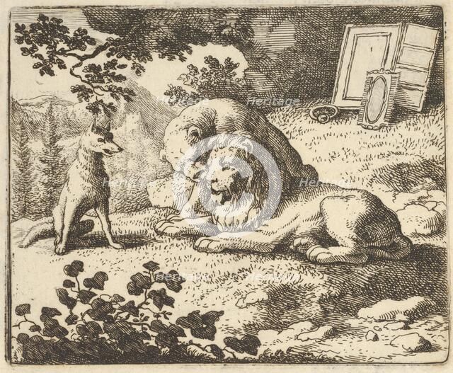 Renard Lies that he Gave the Ram Various Precious Objects that Were Meant for the Lion ..., 1650-75. Creator: Allart van Everdingen.