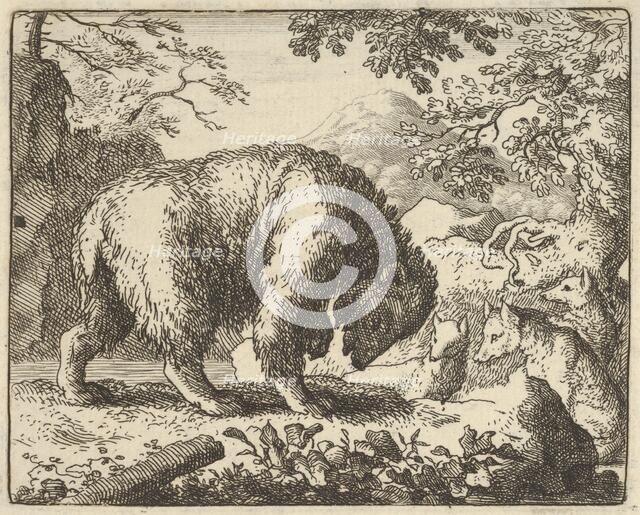 Renard Promises the Bear to Take Him to a Place Where He Will Find Honey, 1650-75. Creator: Allart van Everdingen.