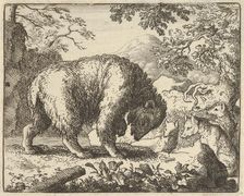 Renard Promises the Bear to Take Him to a Place Where He Will Find Honey, 1650-75. Creator: Allart van Everdingen