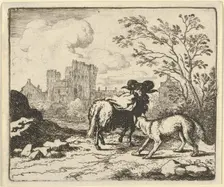 Renard Sends the Ram Back to the Lion with a Package Containing the Rabbit's Head, 1650-75. Creator: Allart van Everdingen