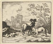 Renard Sends the Ram Back to the Lion with a Package Containing the Rabbit's Head, 1650-75. Creator: Allart van Everdingen