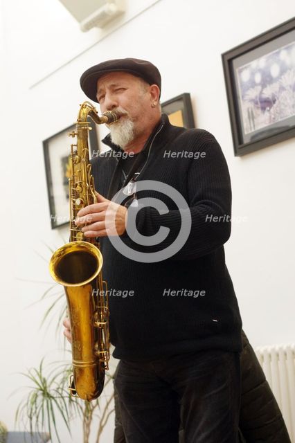 Renato D’Aiello, Renato D’Aiello Trio, Clocktower Cafe Jazz Club, Croydon, London, 2024. Creator: Brian O'Connor.