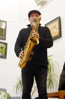 Renato D’Aiello, Renato D’Aiello Trio, Clocktower Cafe Jazz Club, Croydon, London, 2024. Creator: Brian O'Connor