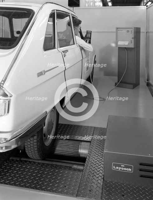 Renault 16 TL automatic on a Laycock brake testing machine, Sheffield, 1972. Creator: Michael Walters.