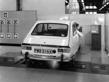 Renault 16 TL automatic on a Laycock brake testing machine, Sheffield, 1972. Creator: Michael Walters