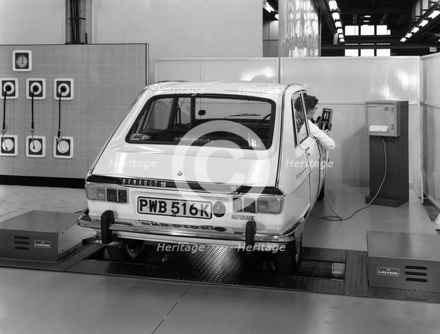 Renault 16 TL automatic on a Laycock brake testing machine, Sheffield, 1972. Creator: Michael Walters.