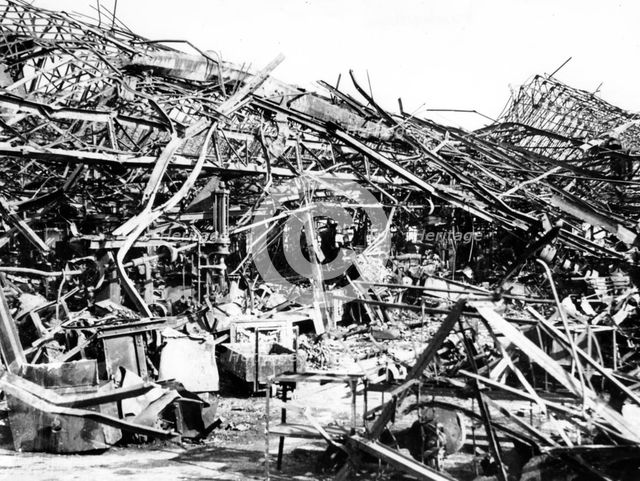 Renault factory destroyed by Allied bombing, Sevres, near Paris, 1940-1944. Artist: Unknown