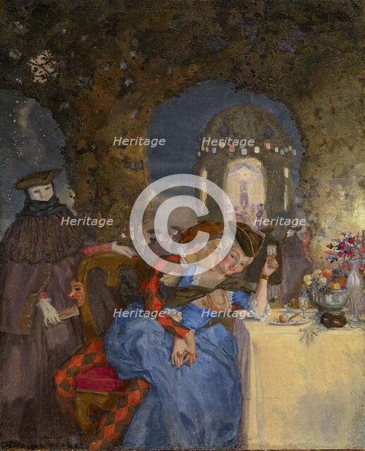 Rendezvous, c. 1918. Artist: Somov, Konstantin Andreyevich (1869-1939)