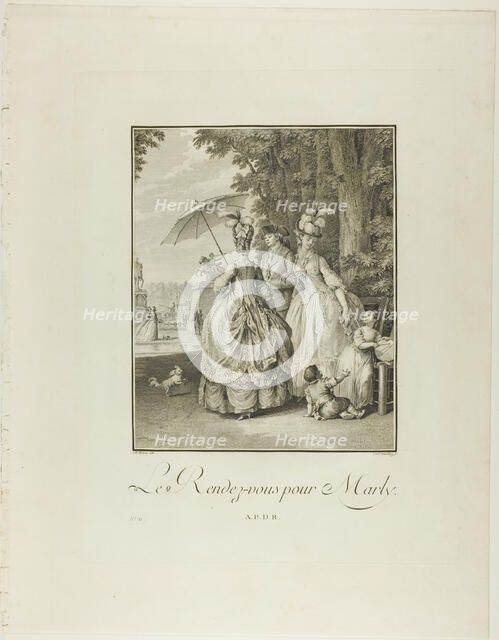 Rendezvous For Marly, from Monument du Costume Physique et Moral de la fin du..., n.d. Creator: Heinrich Guttenberg.