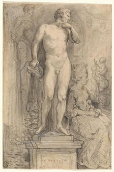 Rendezvous in the Palais Royal, 1774. Creator: Gabriel de Saint-Aubin