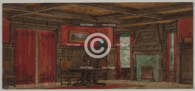 Rendering for Interior Design, about 1880- 1900. Creator: August Frederick Biehle (American, 1854-1918); M. James Bowman (American, 1872-1970).