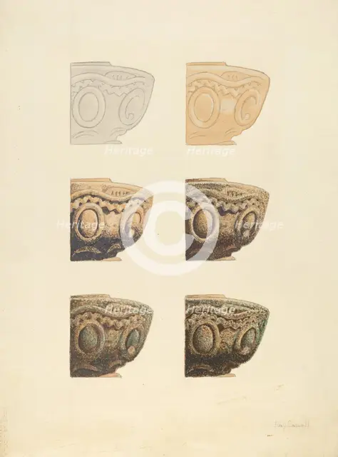 Renderings of Stone (Demo.), 1935/1942. Creator: Caswell, Ray.