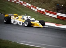 Rene Arnoux racing a Renault RE20, British Grand Prix, Brands Hatch, 1980