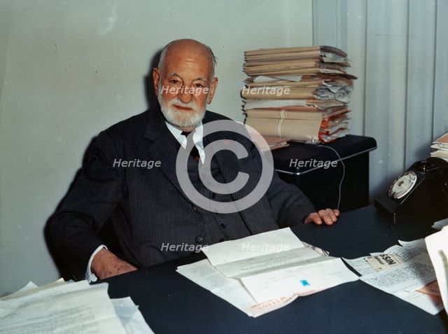 Rene Cassin (1887-1976), President of the European Court of Human Rights. Artist: Unknown