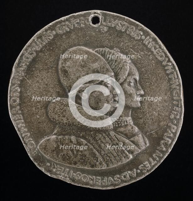 Rene d'Anjou, 1409-1480, King of Naples 1435-1442, and Jeanne de Laval, died 1498 [obverse], 1463. Creator: Francesco Laurana.