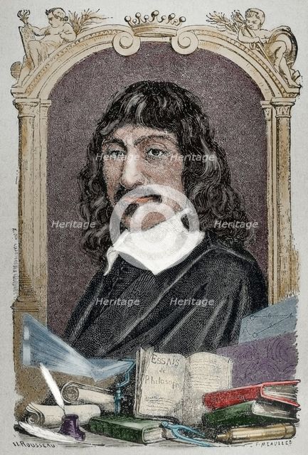 Rene Descartes (1596-1650), French philosopher, (19th century).  Creator: Fortune Meaulle.