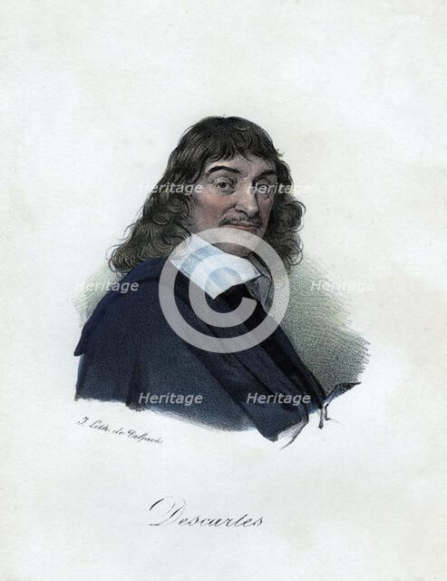 Rene Descartes, French philosopher, mathematician, and scientist, (c19th century).Artist: Delpech