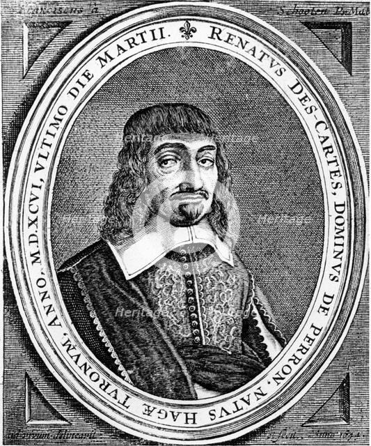 Rene Descartes, French philosopher and mathematician, 1672. Artist: Unknown