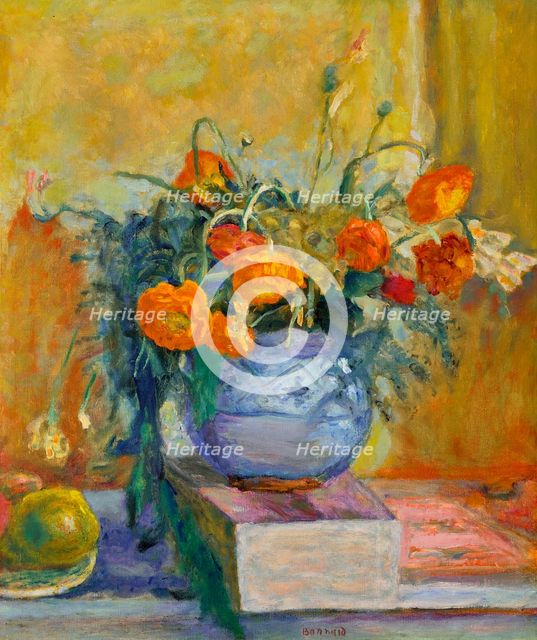 Renoncules au vase bleu, c. 1925. Creator: Bonnard, Pierre (1867-1947).