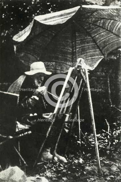Renoir painting outdoors, c1910s, (1947). Creator: Unknown.
