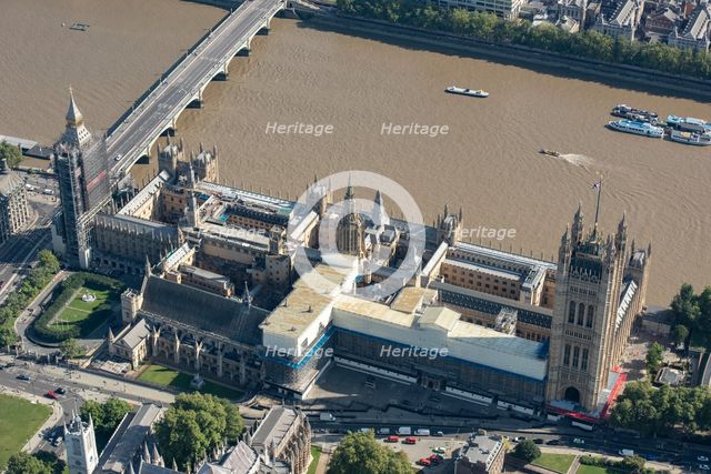 Renovation works at the Houses of Parliament, Westminster, London, 2021. Creator: Damian Grady.