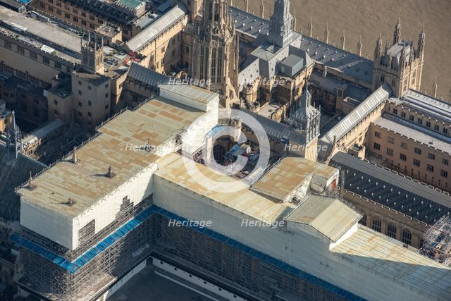 Renovation works at the Houses of Parliament, Westminster, London, 2021. Creator: Damian Grady.