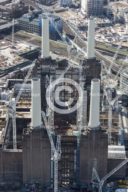 Renovation of Battersea Power Station as part of the Nine Elms Development, London, 2018. Creator: Historic England Staff Photographer.