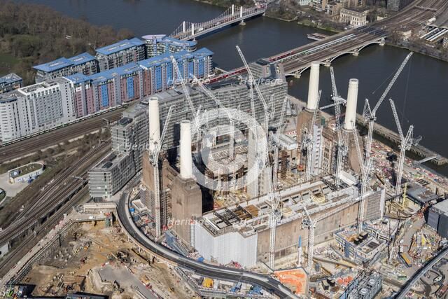 Renovation of Battersea Power Station as part of the Nine Elms Development, London, 2018. Creator: Historic England Staff Photographer.