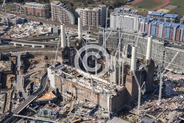 Renovation of Battersea Power Station as part of the Nine Elms Development, London, 2018. Creator: Historic England Staff Photographer.