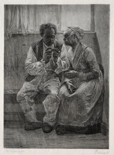 Rent Day, 1887. Creator: Gustav Kruell (American, 1843-1907)