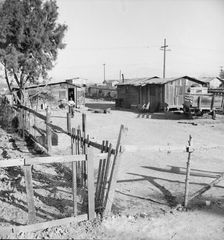 Rent eight dollars per month, near Bakersfield, California, 1939. Creator: Dorothea Lange