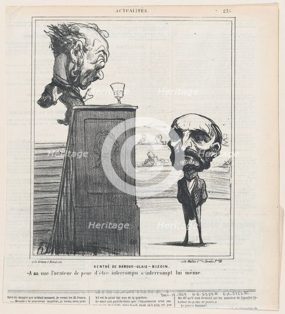 Rentré de Banquo-Glais-Bizoin, 1869. Creator: Honore Daumier.