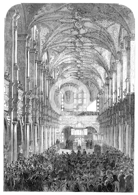 Reopening of the Chapel in the Royal Palace of Frederiksborg, Denmark, 1864. Creator: Unknown.