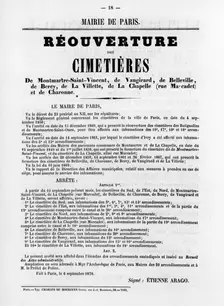 Reouverture des Cimetieres, from French Political posters of the Paris Commune, May 1871