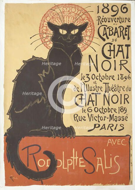 Réouverture du Cabaret du Chat Noir, 1896. Creator: Steinlen, Théophile Alexandre (1859-1923).