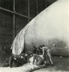 Repairing Barrage Balloons c1943. Creator: Cecil Beaton