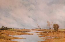 Repairing the Fence, Suffolk Marshes 20th century, (1935). Artist: Robert J Hewitt