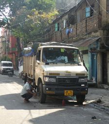Repairs to TATA truck , West Bengal India, 2019. Creator: Unknown