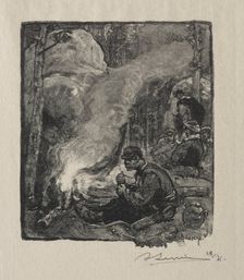 Repas des Bûcherons, 1887. Creator: Auguste Louis Lepère (French, 1849-1918)