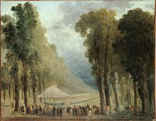 Repas servi aux troupes dans une allée des Champs-Elysées ou dans le parc de Saint-Cloud, c1790. Creator: Hubert Robert